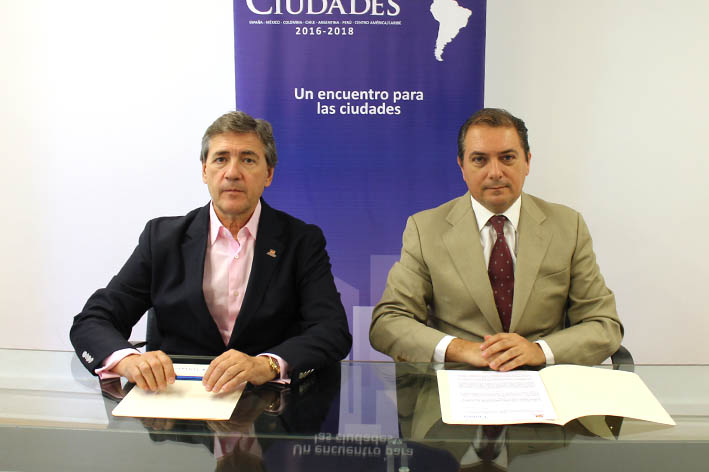 Acuerdo de colaboración suscrito en la sede principal de la Fundación Ciudad en Madrid por Juan Tirado, presidente de ANCCE y Tomás Vera, presidente de la Fundación Ciudad.​